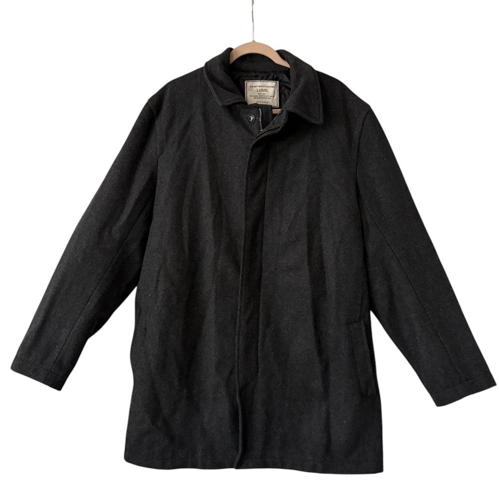 Old Navy 94 Brand Wool Blend Button-Down, Zippered Charcoal Coat
